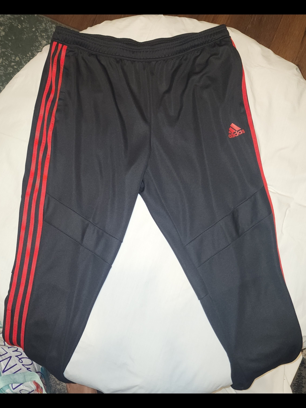 adidas Black Joggers with Red Stripe Accents